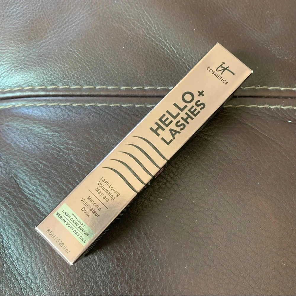 IT COSMETICS HELLO LASHES+ Lash Loving Volumizing Mascara with Serum, Black, NIB